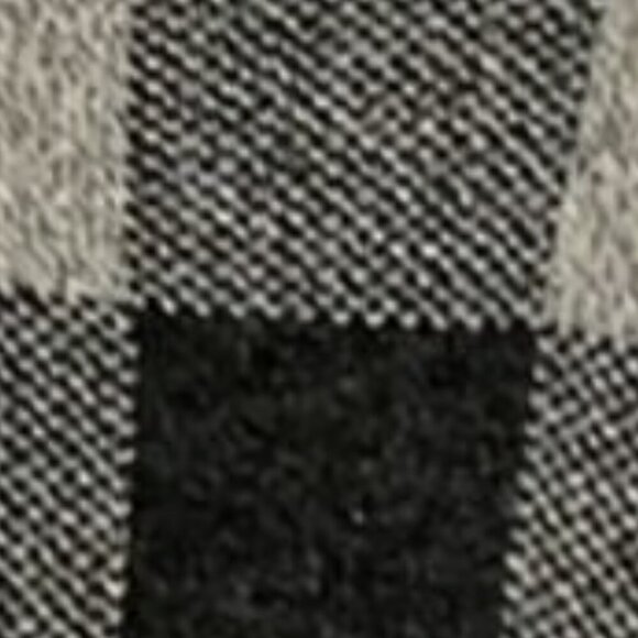 Open Front Cardigan Buffalo Plaid Black and Grey Size M EUC - Picture 5 of 6